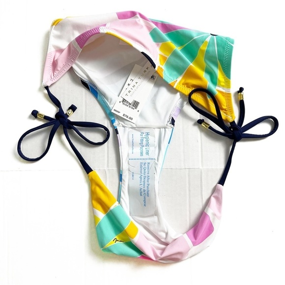✨NEW!✨ TRINA TURK Mosaic Sunrise Side Tie Bikini Bottom - Size 12 - Picture 10 of 11